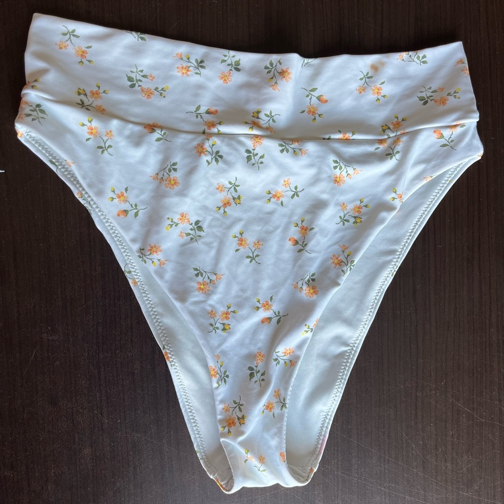 High Cut Cheeky Bikini Bottom Swim Flowers High Waist Aerie American Eagle